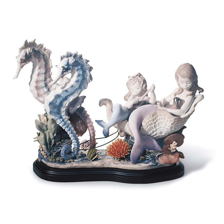 Lladró Figurina Sirena Passeggiata in Fondo Al Mare Edizione Limitata 32x46cm Porcellana