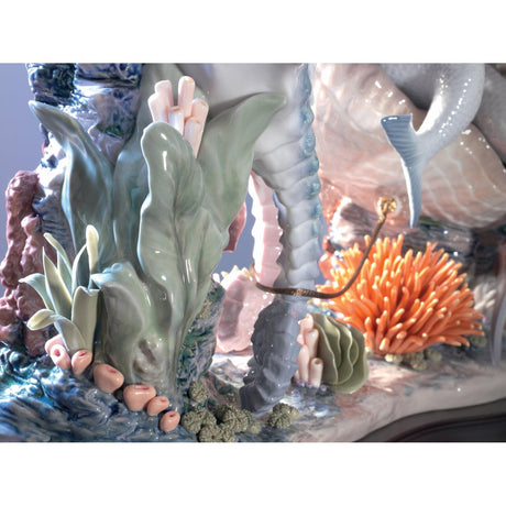 Lladró Figurina Sirena Passeggiata in Fondo Al Mare Edizione Limitata 32x46cm Porcellana