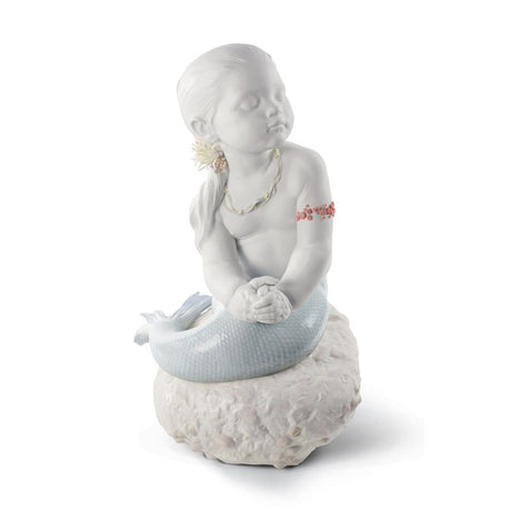 Lladró Figurina Sirena Principessa Delle Acque Edizione Limitata 47x32cm Porcellana