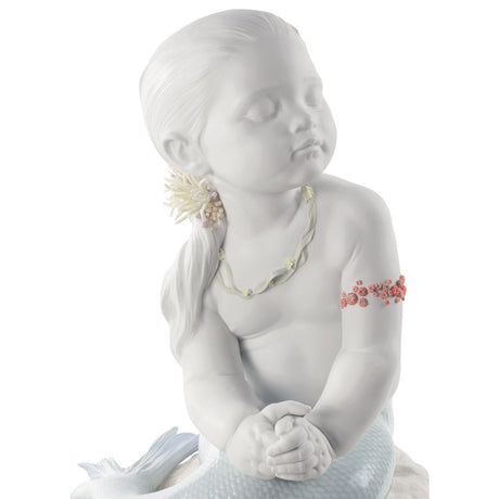 Lladró Figurina Sirena Principessa Delle Acque Edizione Limitata 47x32cm Porcellana