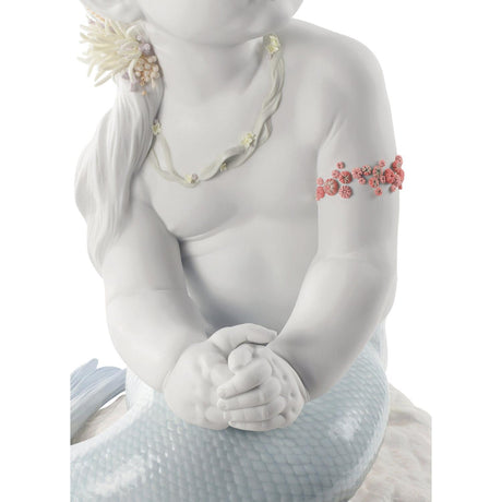 Lladró Figurina Sirena Principessa Delle Acque Edizione Limitata 47x32cm Porcellana