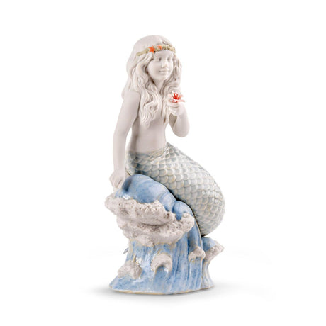 Lladró Figurina Sirenetta Dell'Oceano 23x13cm Porcellana