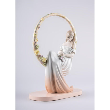 Lladró Scultura Nei Suoi Pensieri 43x31cm Porcellana