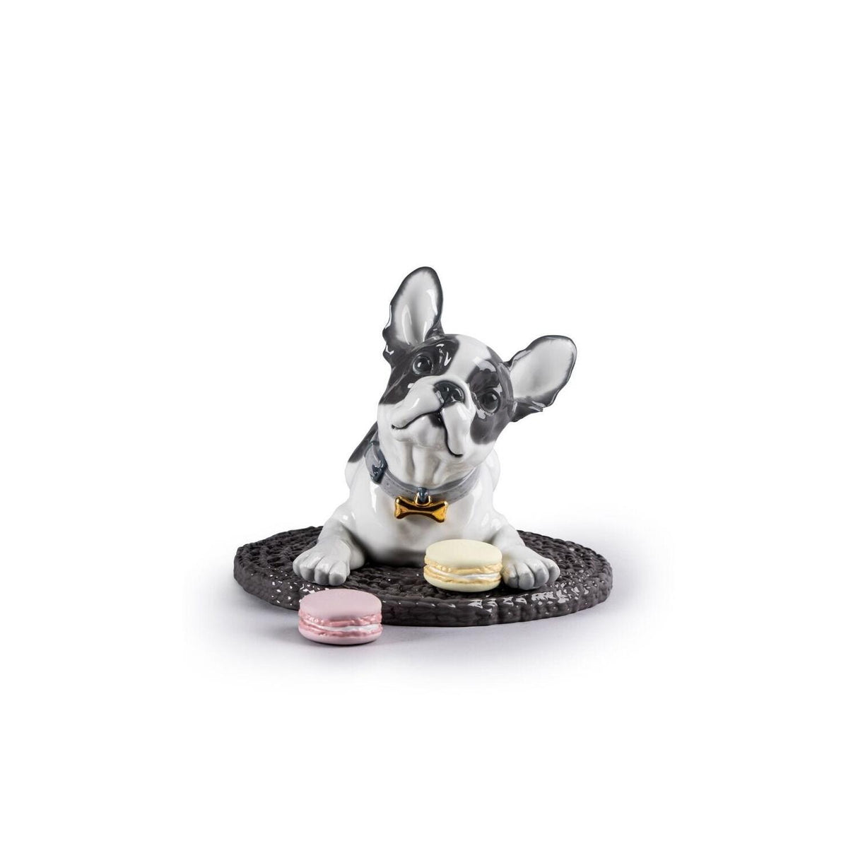 Lladró Bulldog Francese con Macarons 24x29cm Porcellana