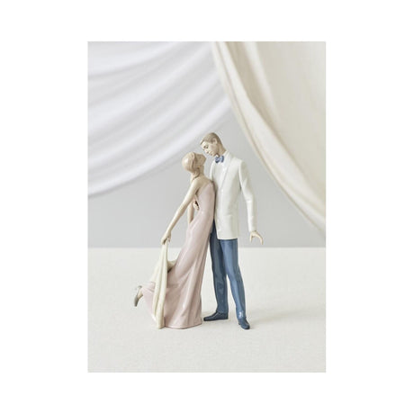 Lladró Figurina Coppia Felice Anniversario 32x21cm Porcellana