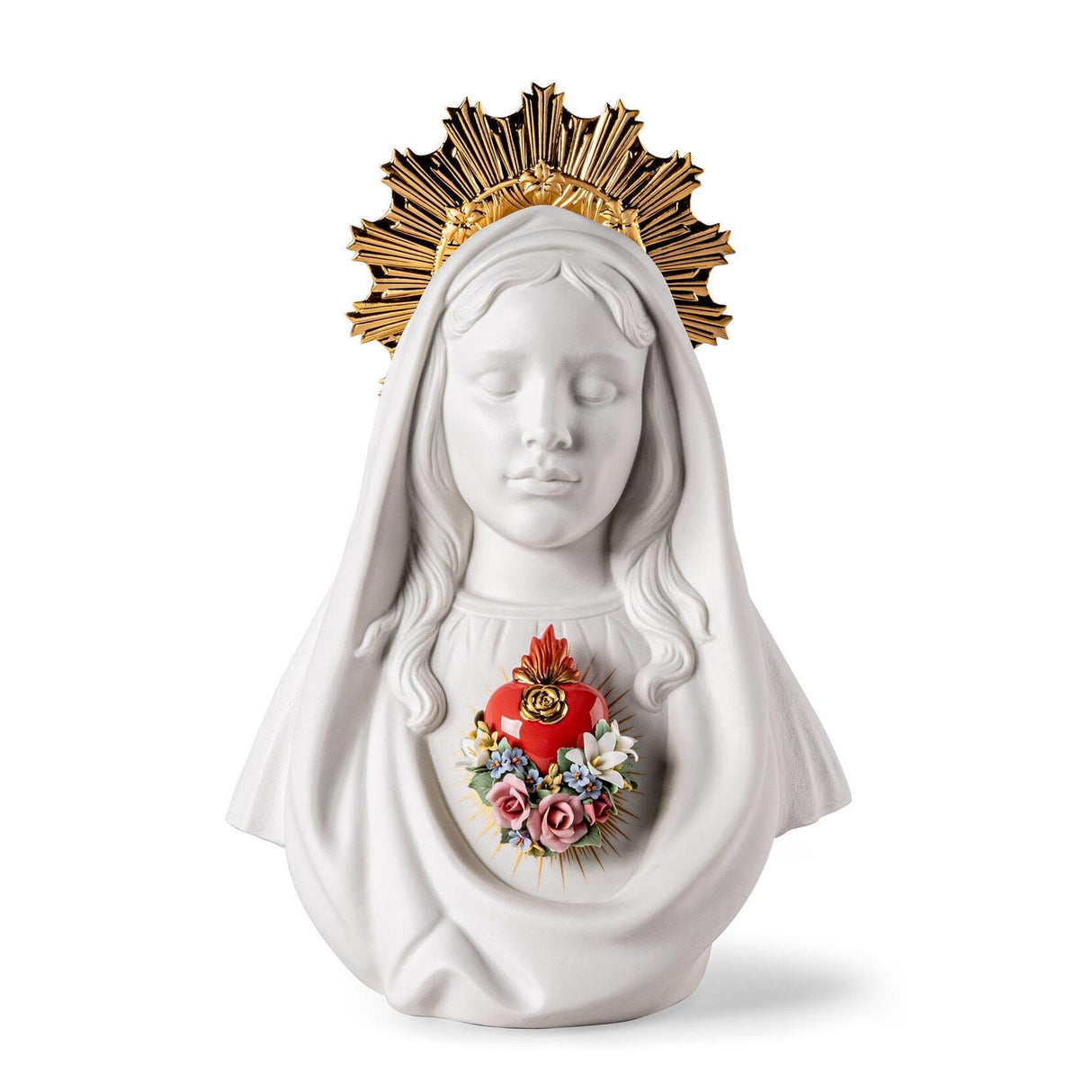 Lladró Scultura Cuore Immacolato di Maria 40x28cm Porcellana