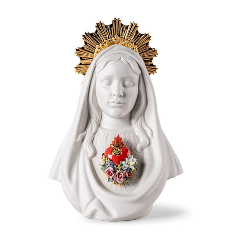 Lladró Scultura Cuore Immacolato di Maria 40x28cm Porcellana
