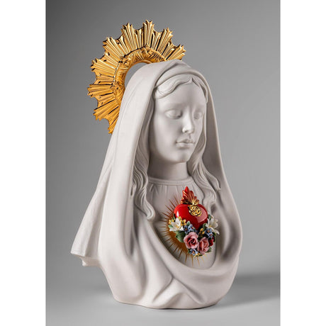 Lladró Scultura Cuore Immacolato di Maria 40x28cm Porcellana