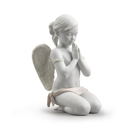 Lladró Figurina Angelo Preghiera Celestiale 30x26cm Porcellana