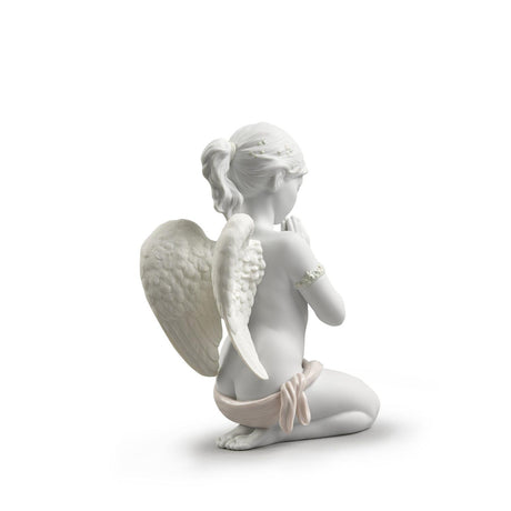 Lladró Figurina Angelo Preghiera Celestiale 30x26cm Porcellana