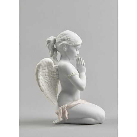 Lladró Figurina Angelo Preghiera Celestiale 30x26cm Porcellana