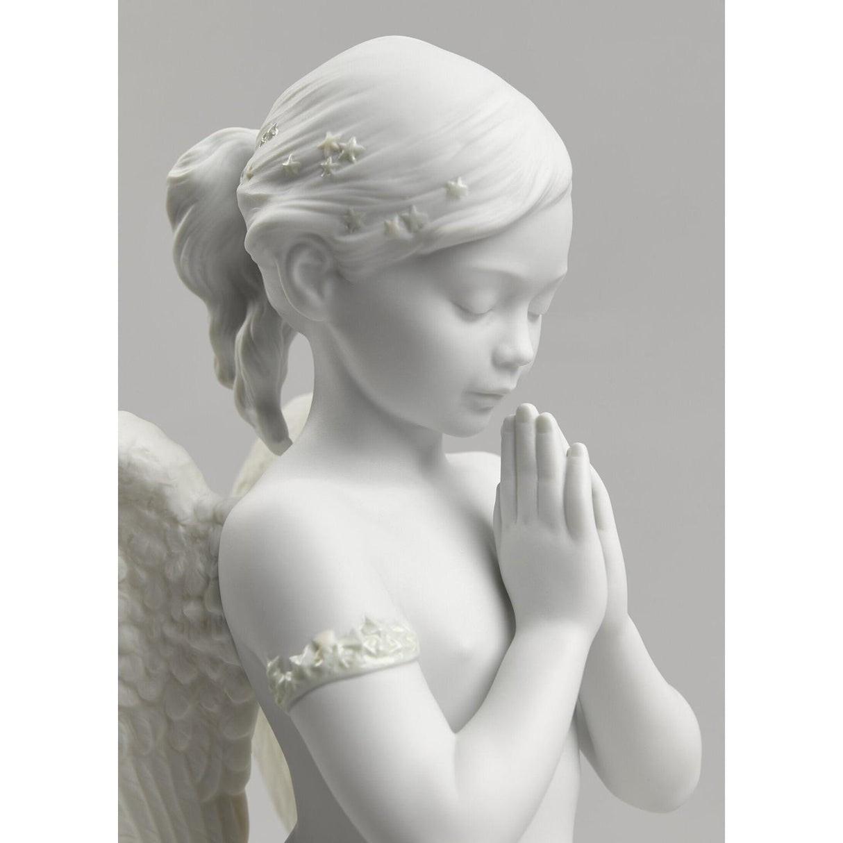 Lladró Figurina Angelo Preghiera Celestiale 30x26cm Porcellana
