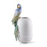 Lladró Vaso con Pappagalli 56x29cm Porcellana