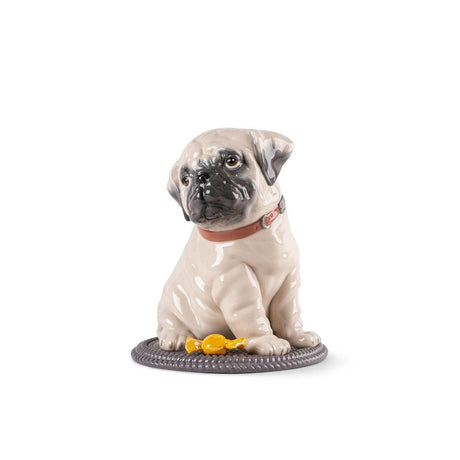 Lladró Scultura Puppie Pug 24x20cm Porcellana