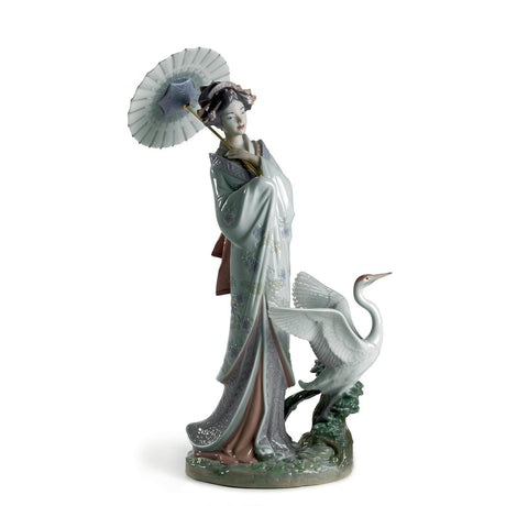 Lladró Figurina Donna Ritratto Giapponese 39x25cm Porcellana