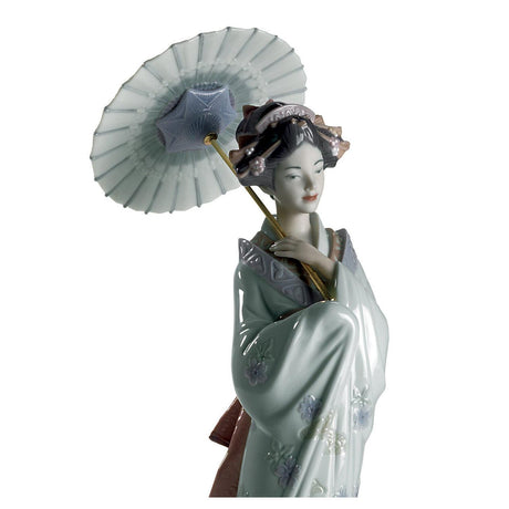 Lladró Figurina Donna Ritratto Giapponese 39x25cm Porcellana