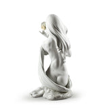 Lladró Figurina Donna Candida Luce Della Luna Bianco Edizione Limitata 48x25cm Porcellana