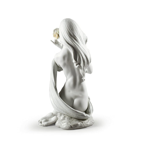 Lladró Figurina Donna Candida Luce Della Luna Bianco Edizione Limitata 48x25cm Porcellana