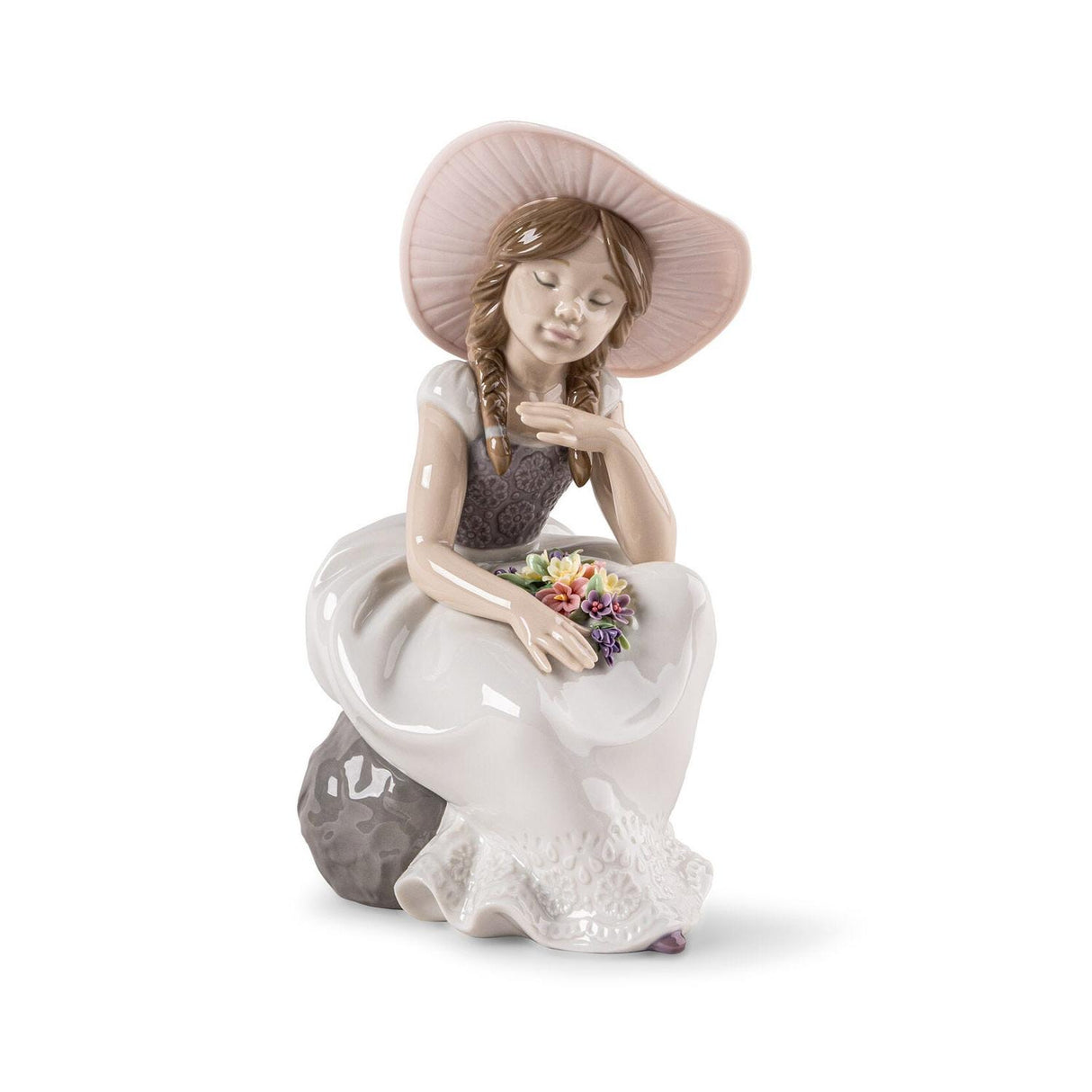 LLADRO' Scultura Bimba E' Arrivata la Primavera 23x11cm Porcellana