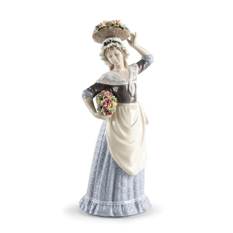 Lladró Scultura Raccolta di Fiori 29x14cm Porcellana