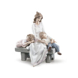 Lladró Figurina Madre Stanchi di Giocare 29x30cm Porcellana