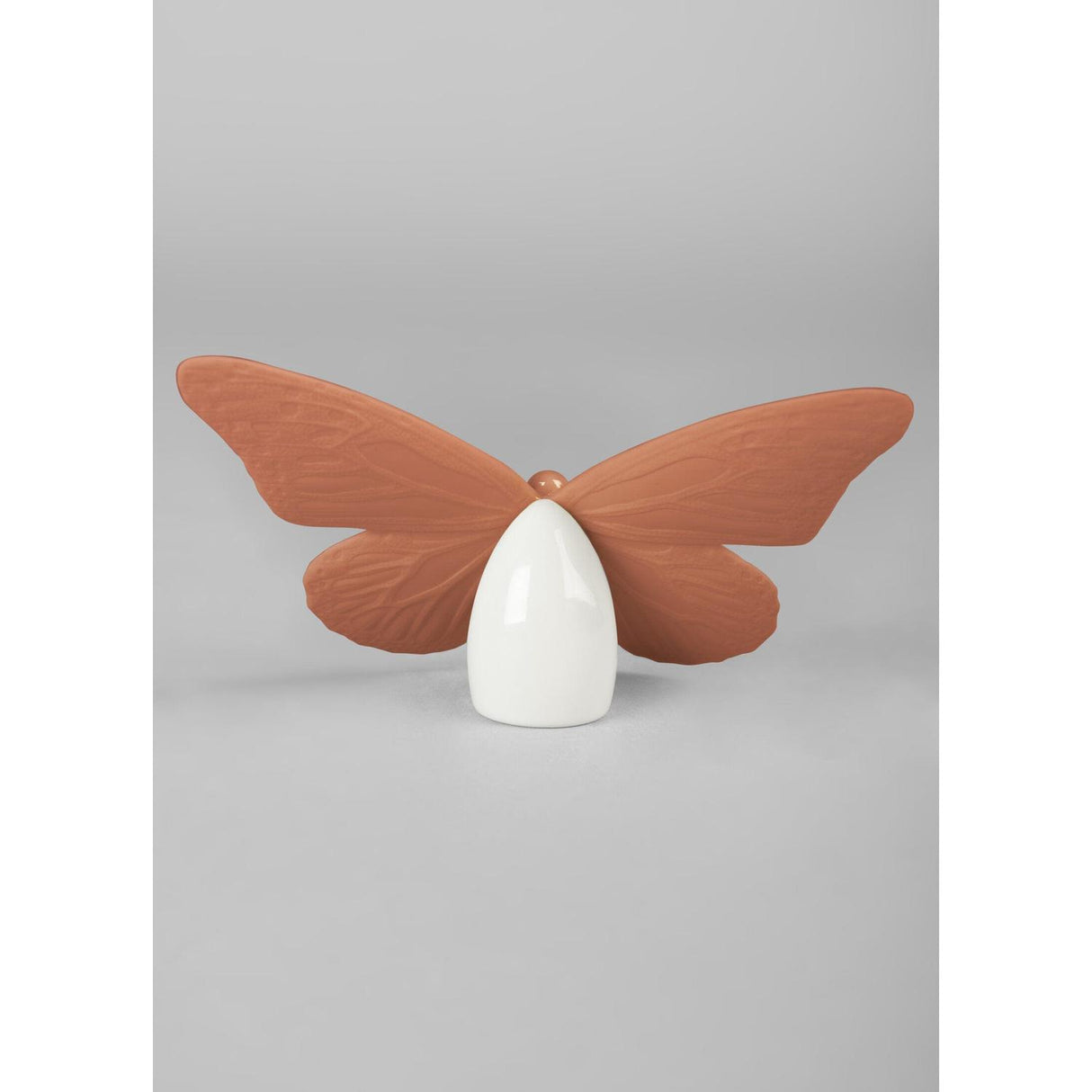 Lladró Figurina Farfalla Dorato Lucido e Corallo 9x14cm Porcellana