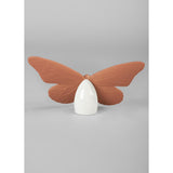 Lladró Figurina Farfalla Dorato Lucido e Corallo 9x14cm Porcellana