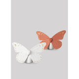 Lladró Figurina Farfalla Dorato Lucido e Corallo 9x14cm Porcellana