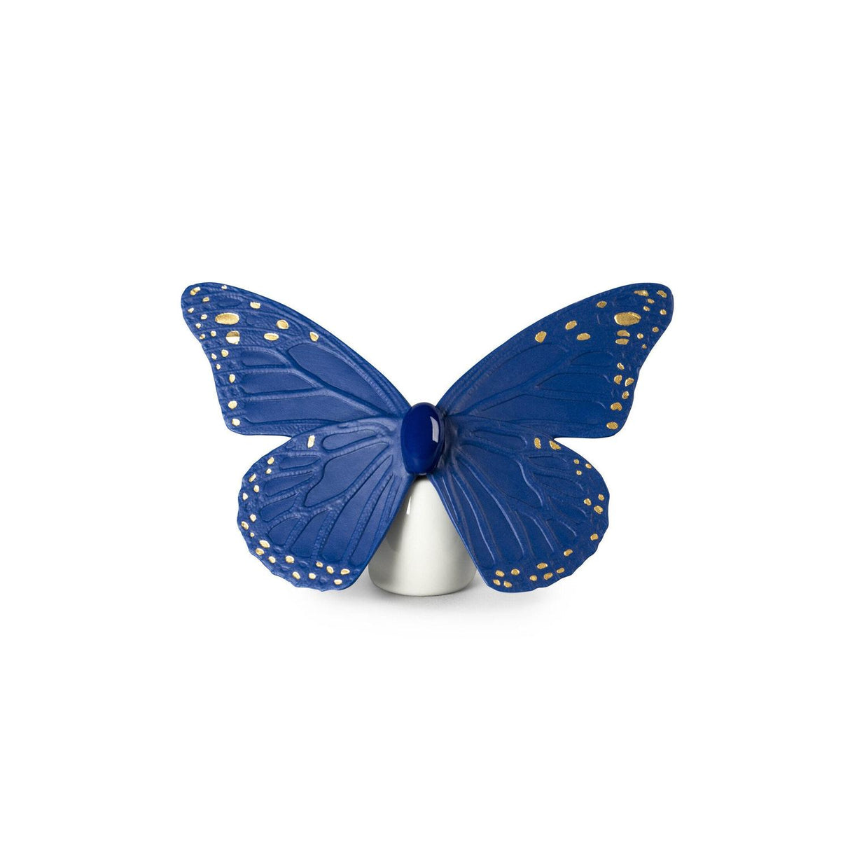 Lladró Figurina Farfalla Azzurro e Oro 9x14cm Porcellana