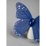 Lladró Figurina Farfalla Azzurro e Oro 9x14cm Porcellana