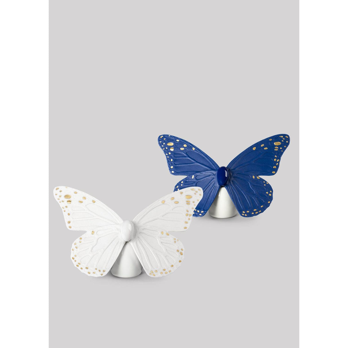 Lladró Figurina Farfalla Azzurro e Oro 9x14cm Porcellana
