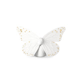 Lladró Figurina Farfalla Dorato Lucido e Bianco 9x14cm Porcellana