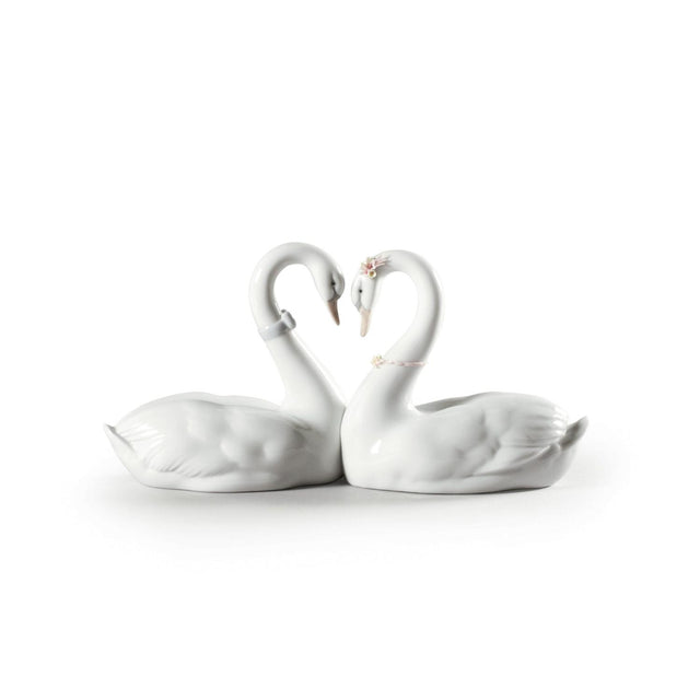 Lladró Figurina Cigni Amore Senza Fine 13x27cm Porcellana