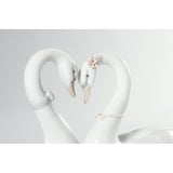 LLADRO' Figurina Cigni Amore Senza Fine 13x27cm Porcellana