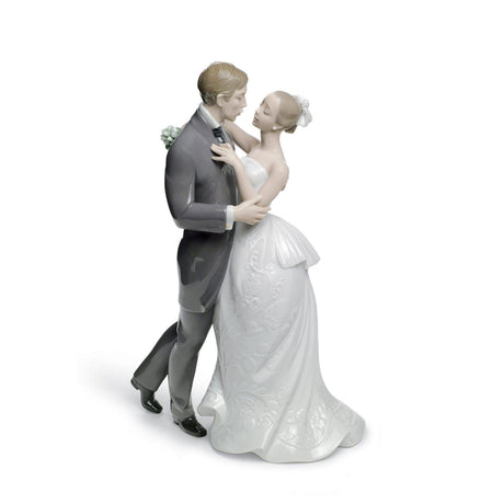 Lladró Figurina Coppia Il Valzer Dei Fidanzati 30x21cm Porcellana
