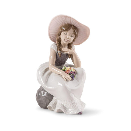 Lladró Scultura Bimba E' Arrivata la Primavera 23x11cm Porcellana