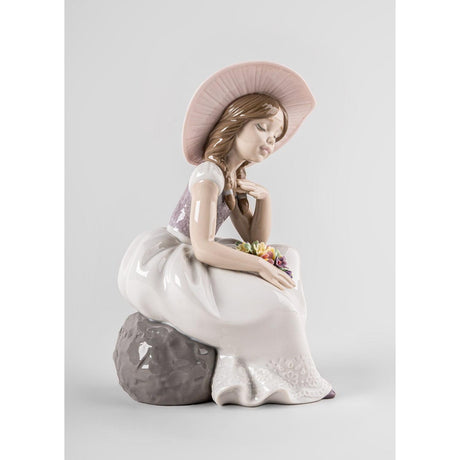 Lladró Scultura Bimba E' Arrivata la Primavera 23x11cm Porcellana