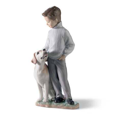 Lladró Figurina Cane Il Mio Amico Più Fedele 25x12cm Porcellana