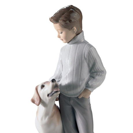 Lladró Figurina Cane Il Mio Amico Più Fedele 25x12cm Porcellana