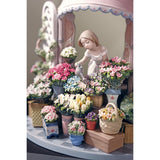 LLADRO' Scultura Donna Fiorire Romantico 30x32cm Porcellana