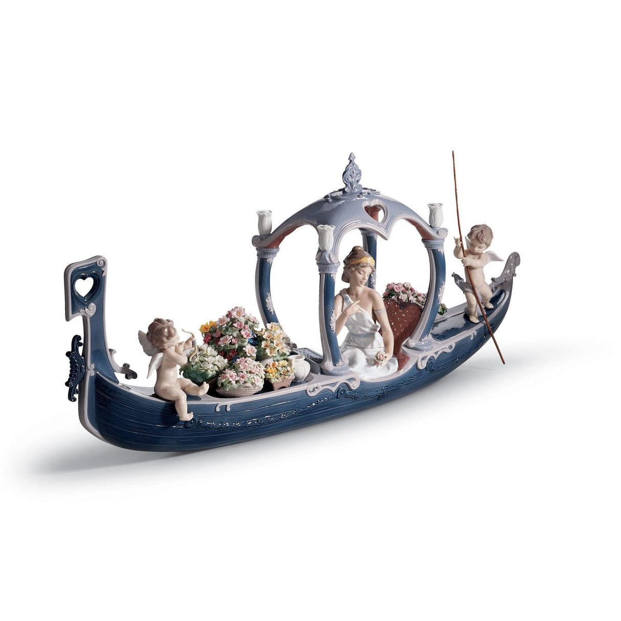 Lladró Scultura la Gondola Dell'Amore Edizione Limitata 34x74cm Porcellana