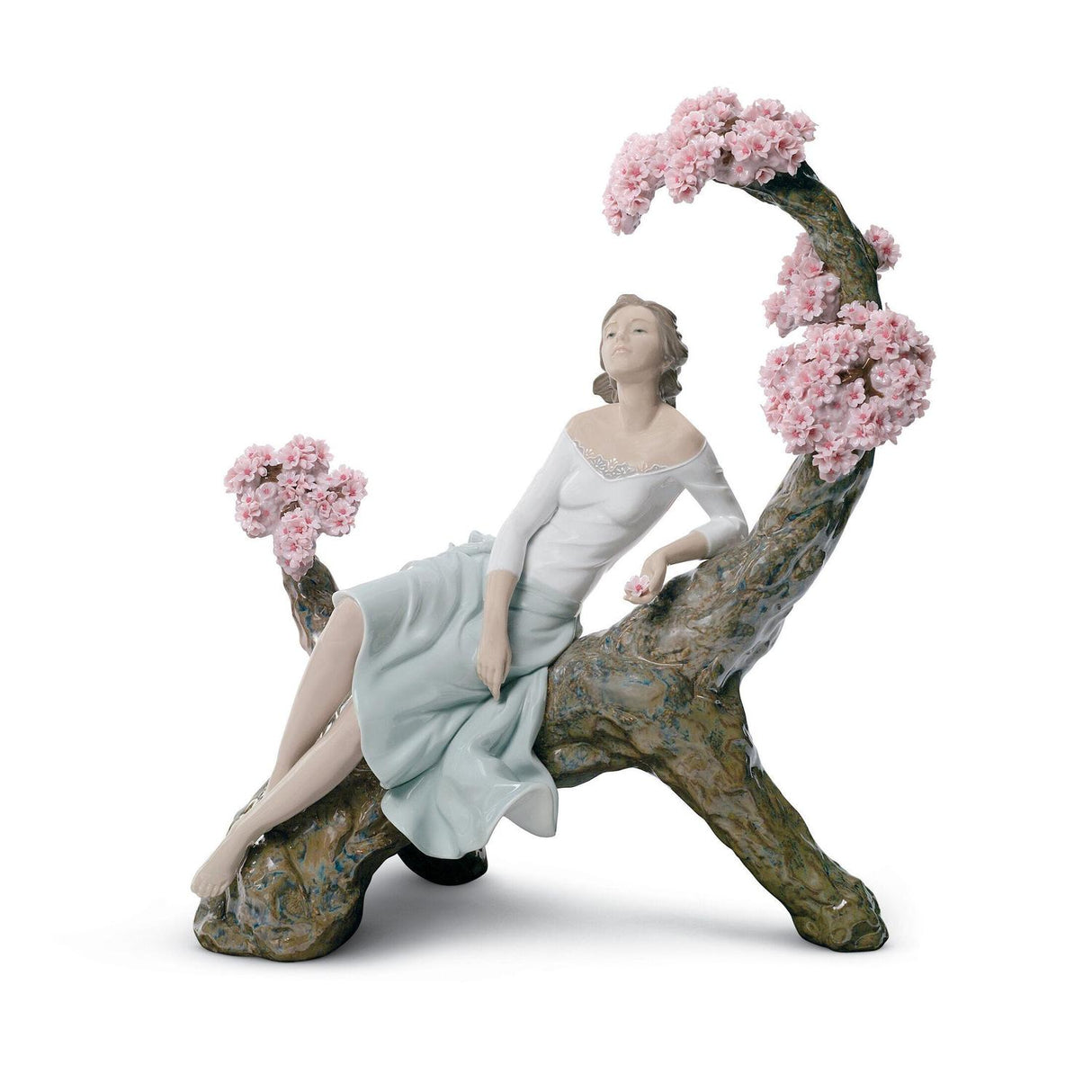 Lladró Figurina Stagione Fiorita Dama Edizione Limitata 42x39cm Porcellana