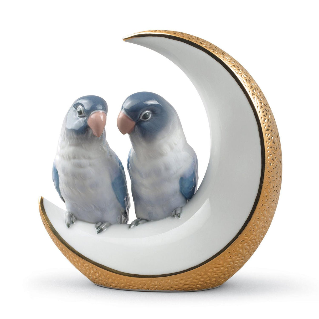 Lladró Figurina Uccelli Prendimi la Luna Lustro Oro 16x15cm Porcellana