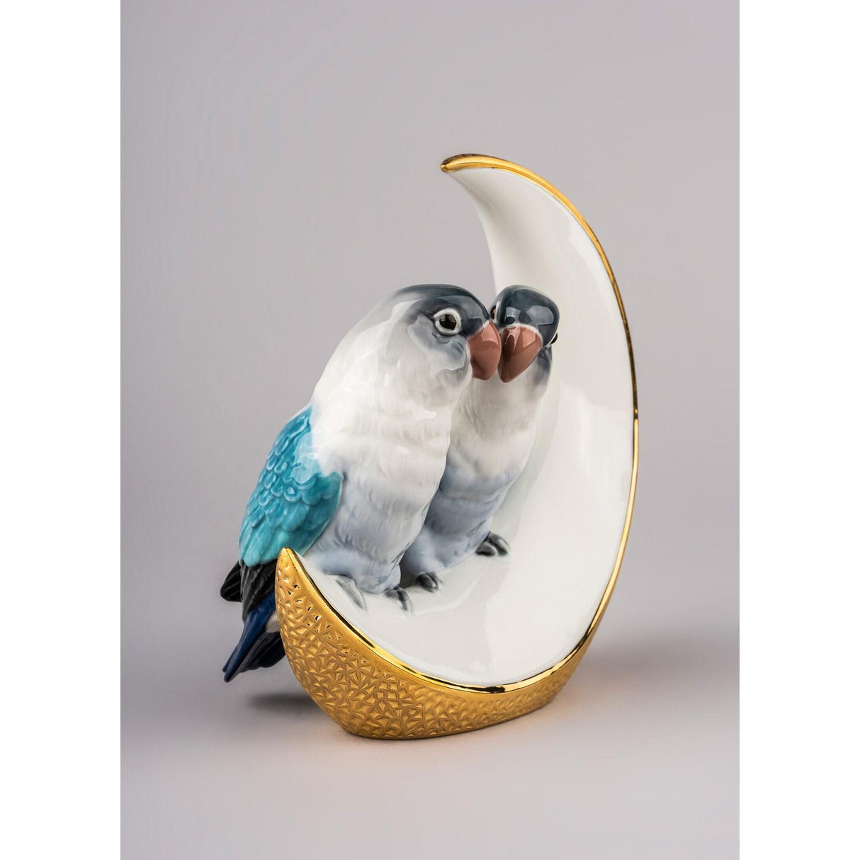 Lladró Figurina Uccelli Prendimi la Luna Lustro Oro 16x15cm Porcellana
