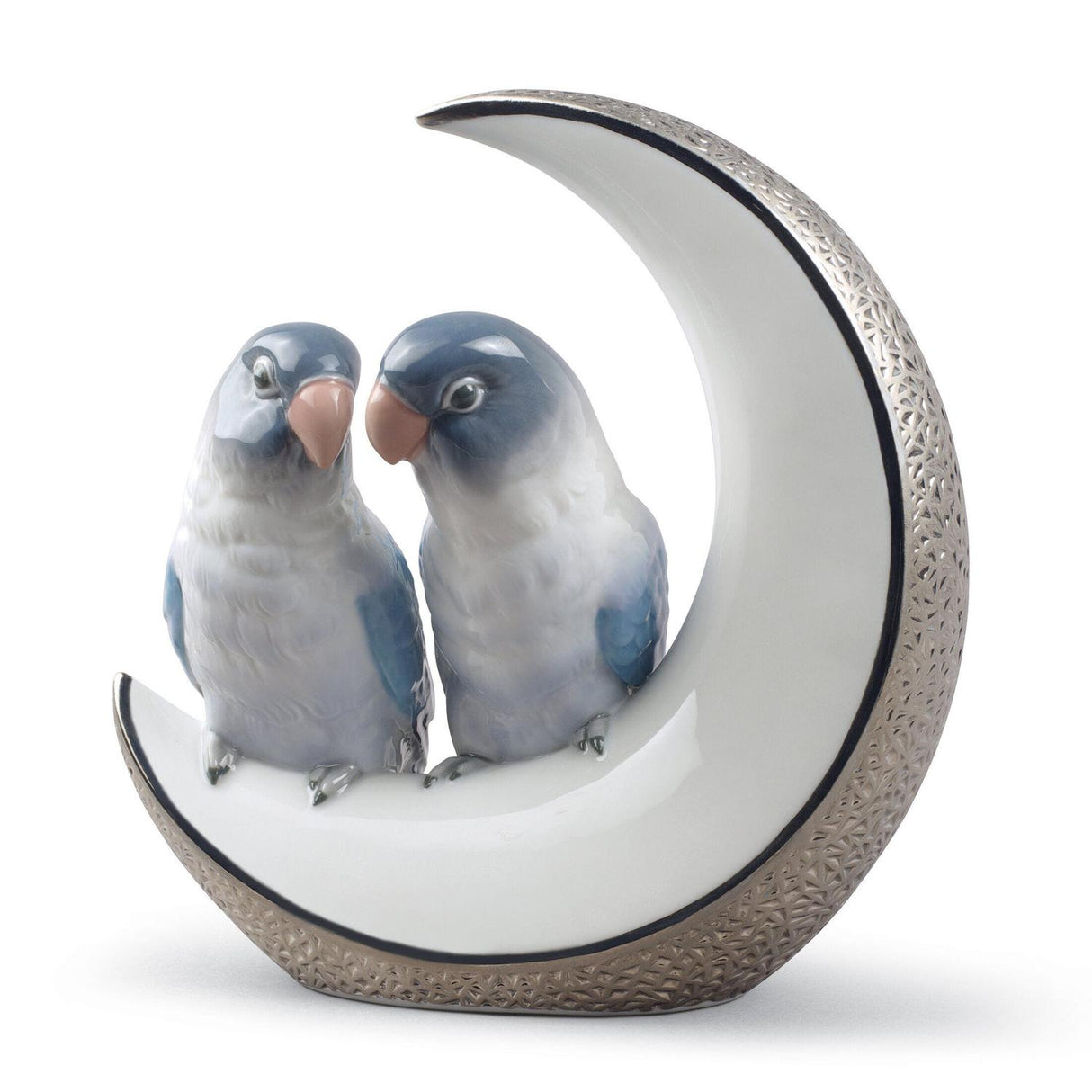 Lladró Figurina Uccelli Prendimi la Luna Lustro Argento 16x15cm Porcellana