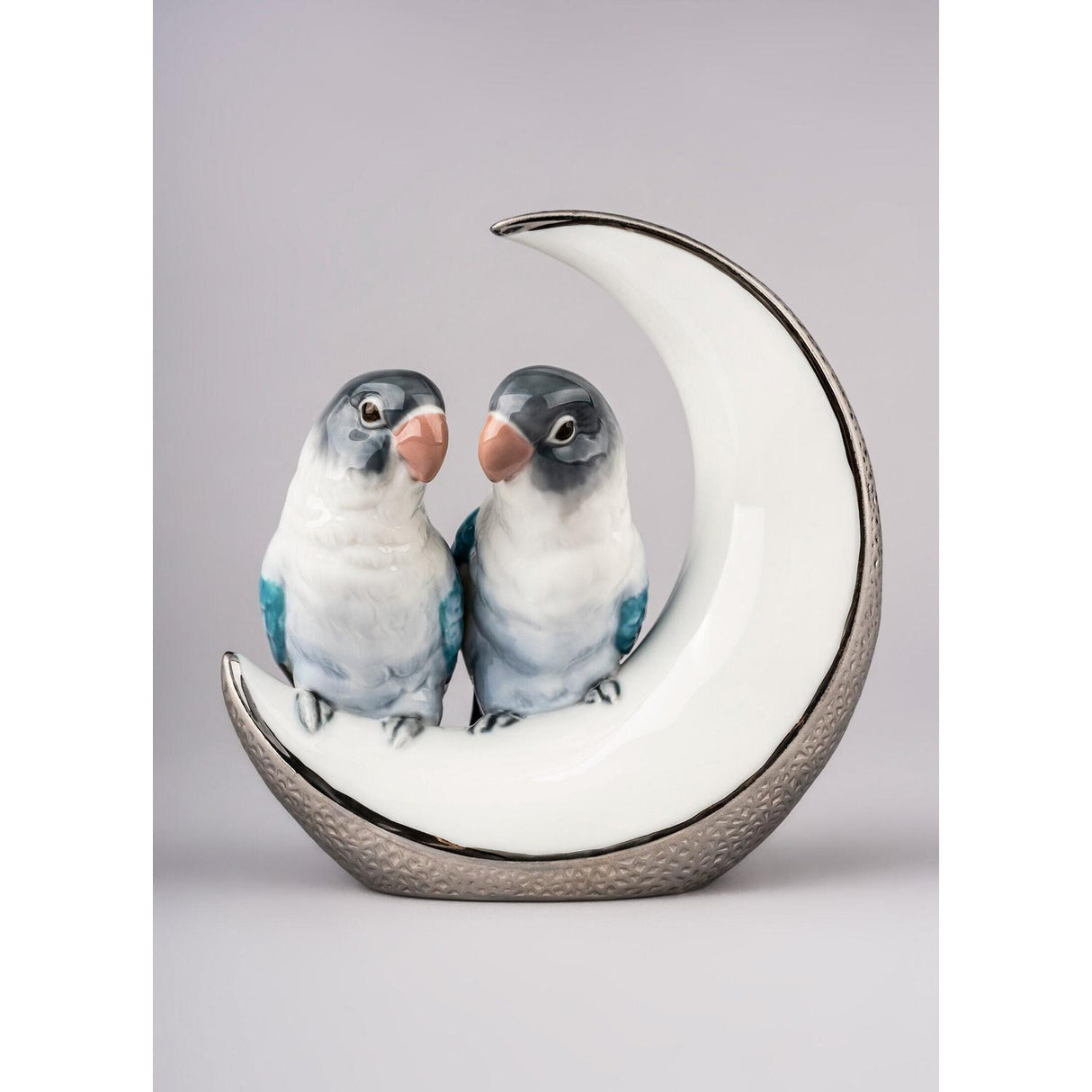 Lladró Figurina Uccelli Prendimi la Luna Lustro Argento 16x15cm Porcellana