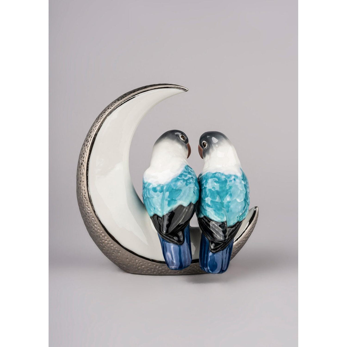 Lladró Figurina Uccelli Prendimi la Luna Lustro Argento 16x15cm Porcellana
