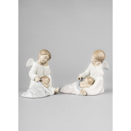 Lladró Figurina Il Mio Angelo Custode Blu 14x14cm Porcellana