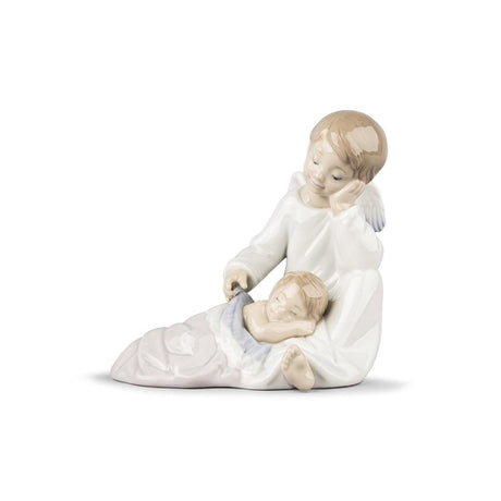 Lladró Figurina Il Mio Angelo Custode Rosa 14x14cm Porcellana