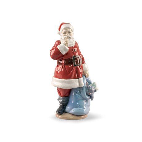 Lladró Scultura E' Arrivato Babbo Natale 33x17cm Porcellana